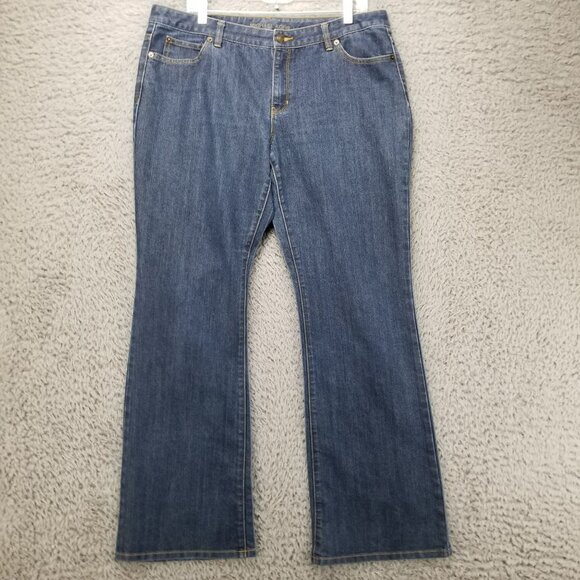 Michael Kors Jeans Womens 14 Blue Stretch Dark Wash Mid Rise Bootcut - Picture 1 of 16